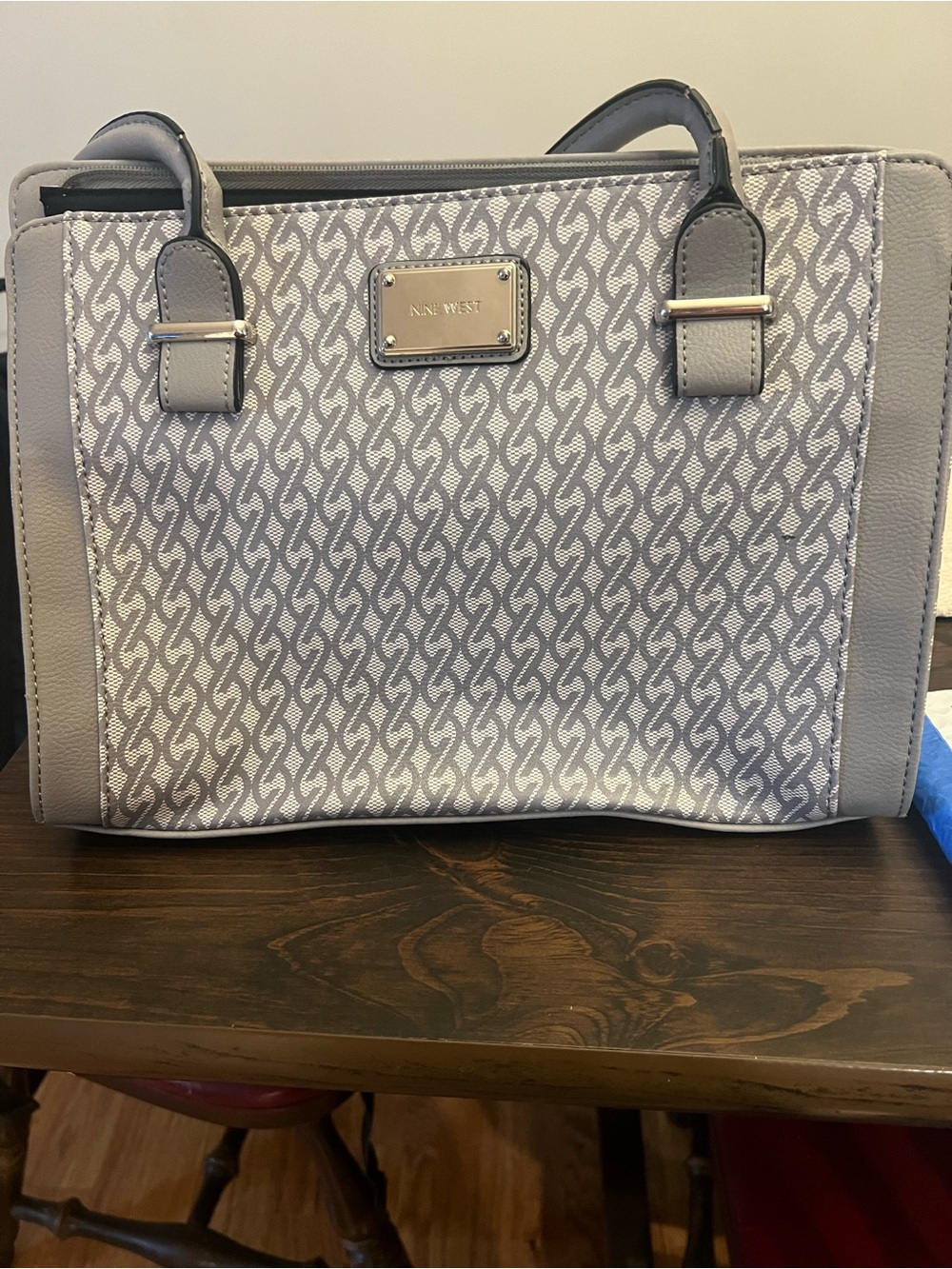 Nine West Gray Patterned Tote